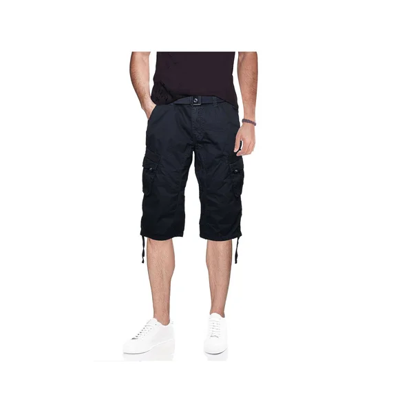 x Ray Men's Belted Tactical Cargo Long Shorts 18x22 Inseam Below Knee Length Multi Pocket 3/4 Capri Pants