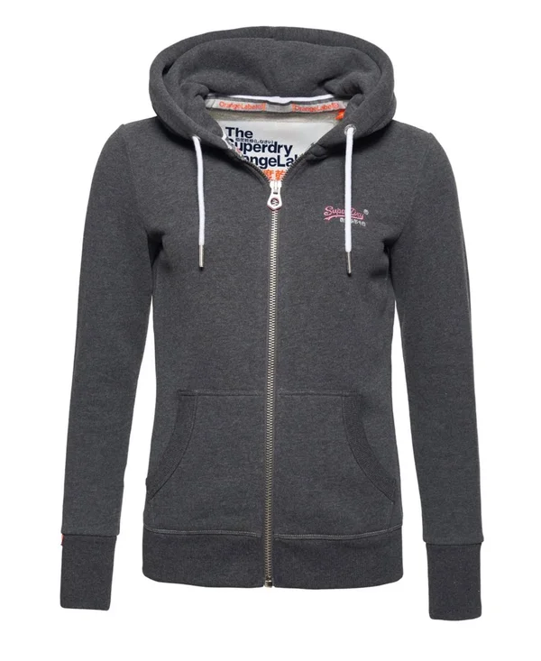 Superdry Orange Label Zip Hoodie - Gray - Hoodies