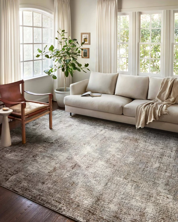 Loloi II Austen AUS-01 Natural Mocha Rug - 2 ft 4 in x 10 ft