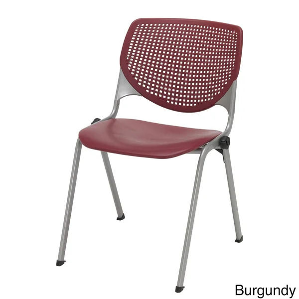 KFI Kool Series Polypropylene Stack Chair with Perforated BACK - White Finish