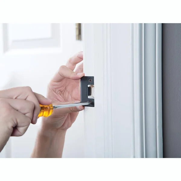 Schlage F51-BRW-GRW Broadway Single Cylinder Keyed Entry Door Lever Set with Dec Satin Nickel