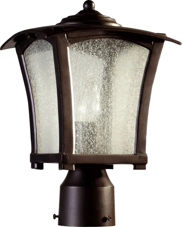 Quorum Gable 1 Light Post Light - Oiled Bronze - 7512-8-86