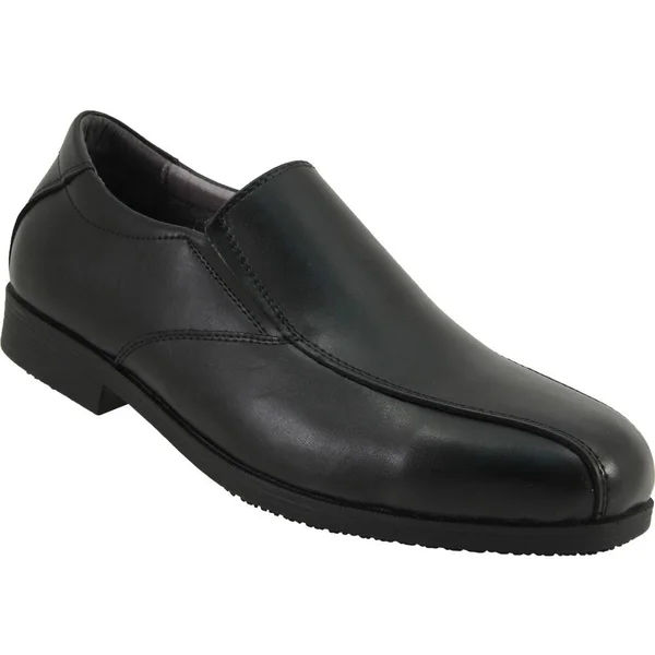 Men's Genuine Grip Footwear Slip-Resistant Slip-On Dress - Size: 8.5, Black