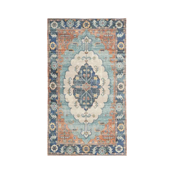Safavieh Saffron SFN585A 2&3x22 x 8&0x22 Runner Blue, Coral Area Rug