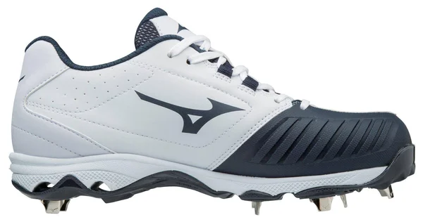 Mizuno - 9-Spike Advanced Sweep 4 Low Women's Metal Softball Cleat - White-Navy, Size 6