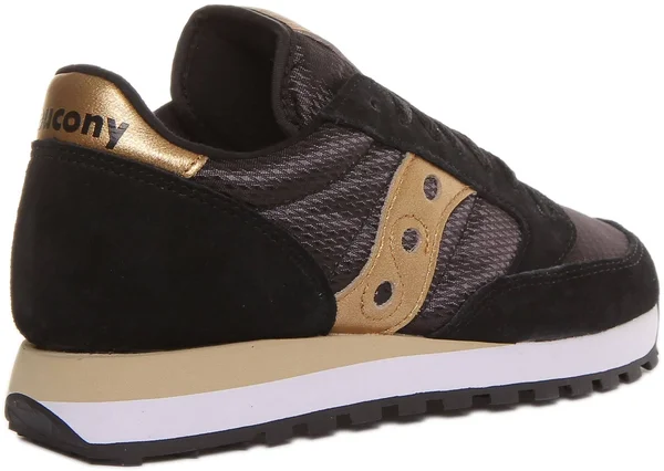 Saucony Jazz Originals Women Black Gold Black Suede, Nylon 36 EU