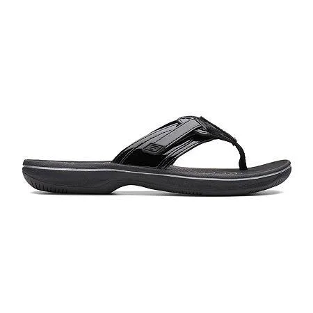 Clarks Womens Brinkley Jazz Flip-Flops, 7 Medium, Black