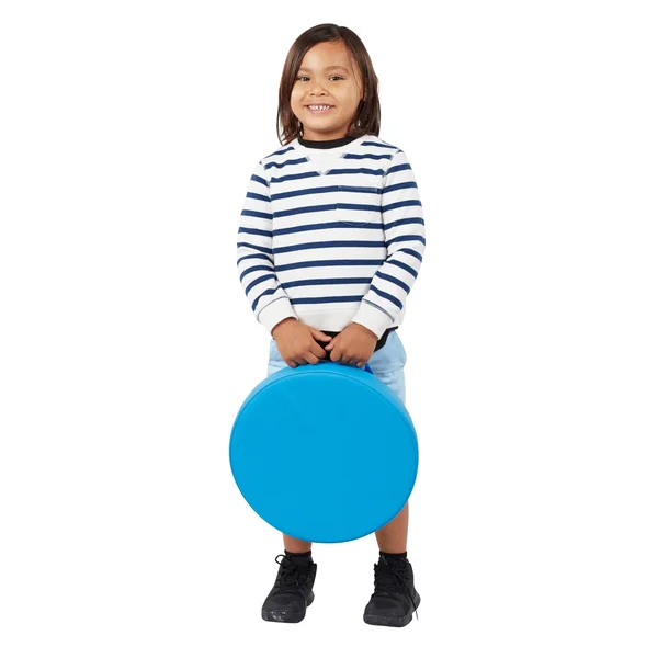 SoftScape Kids& Round Floor Cushions - 4-Piece - Navy/Powder Blue