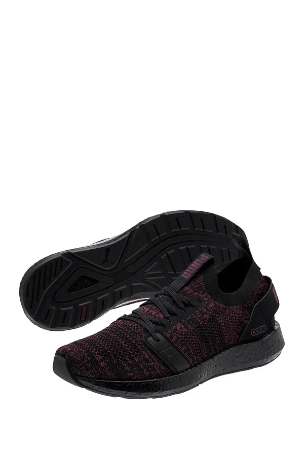Puma Nrgy Neko Engineer Knit Women's Running Shoes - Black/Fig, 7