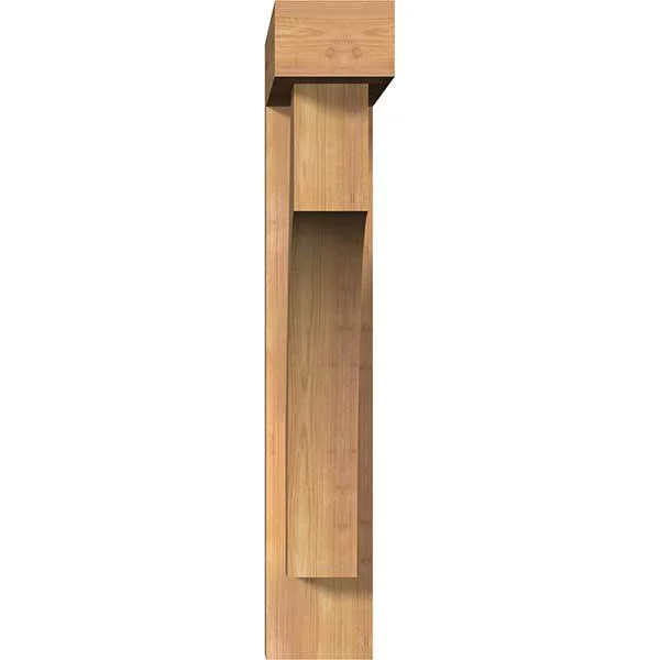 Ekena Millwork 1464447 5 1/2x22W x 24x22D x 32x22H Westlake Block Smooth Bracket w/ Offset Brace, Western Red Cedar