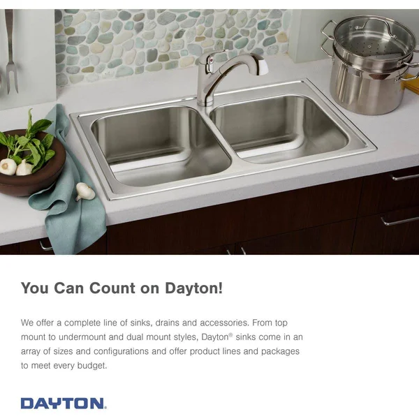Elkay D115163 Dayton 15x22 Stainless Steel Bar Sink - Single Bowl, Satin