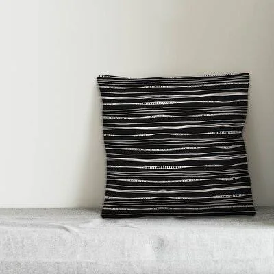 Burban Wavy Lines Stripped Throw Pillow Zipcode Design Color: Black - Size: 20x22 x 20x22