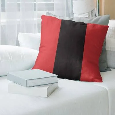 Washington Hockey Striped Throw Pillow East Urban Home Color: Red/Black - Size: 20 x 20, City: Carolina