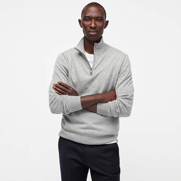 J.Crew Mens Everyday Cashmere Half-Zip Sweater (Size Medium)