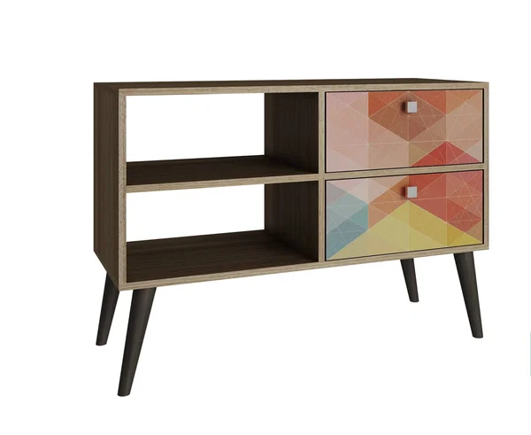 Manhattan Comfort Dalarna TV Stand - Oak/Stamp