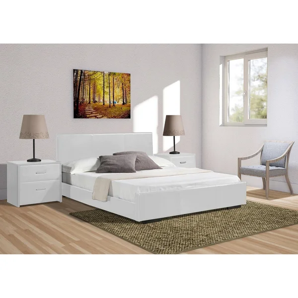 Camden Isle Abbey Bed - King, White, 85.4 x 79 x 34.8 inches