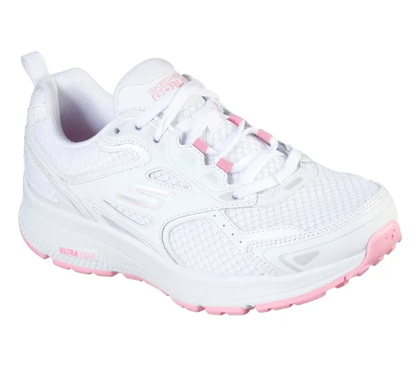 Skechers Women's GOrun Consistent Running Shoes, White/Pink, 6.5