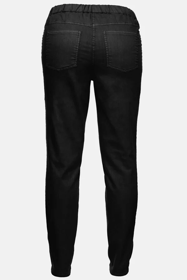 Ulla Popken Women's Plus Size Overdyed Essential Jeggings 692623, Size: 14P, Black