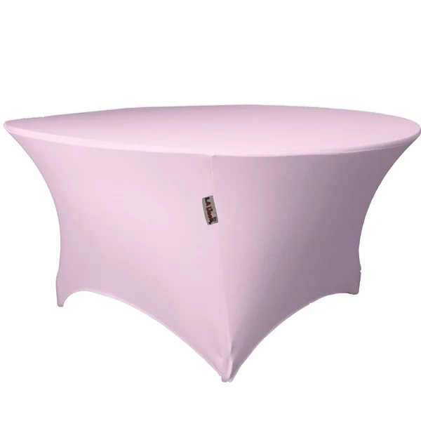 La Linen Round Spandex Tablecloth 48x22 x 30x22 High, Red