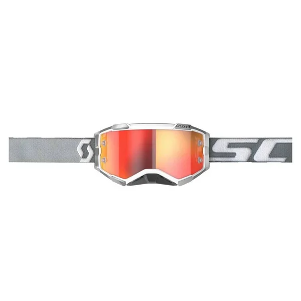 Scott Fury Chrome White/Blue Motocross Goggles, White-Blue