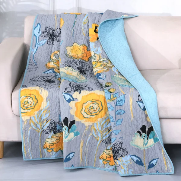 Greenland Home Watercolor Dream Throw Blanket - Gray, 50 x 60 inches