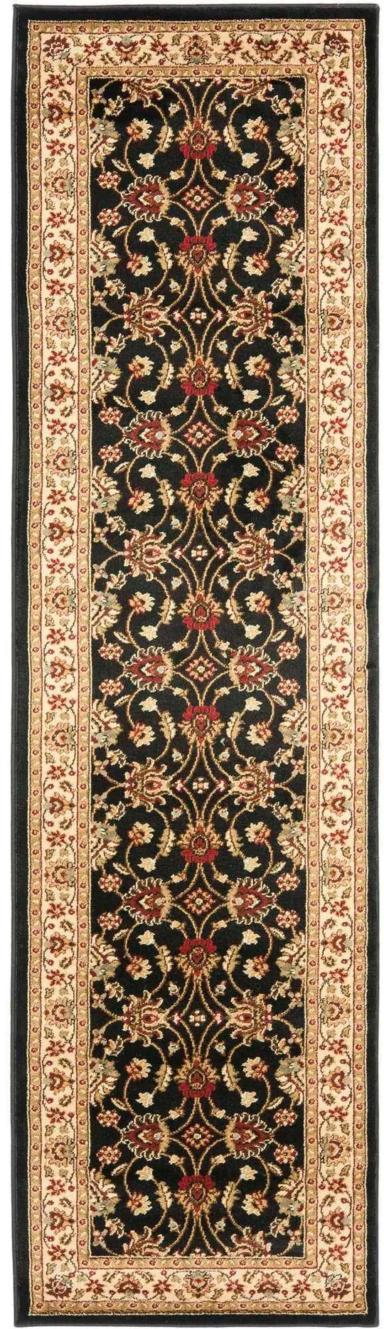 Safavieh 2&-3x22 x 12& Lyndhurst LNH553 Black, Ivory Rug