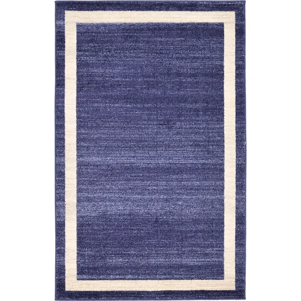 Unique Loom Del Mar Maria Navy Blue 3& 3 x 5& 3 Area Rug