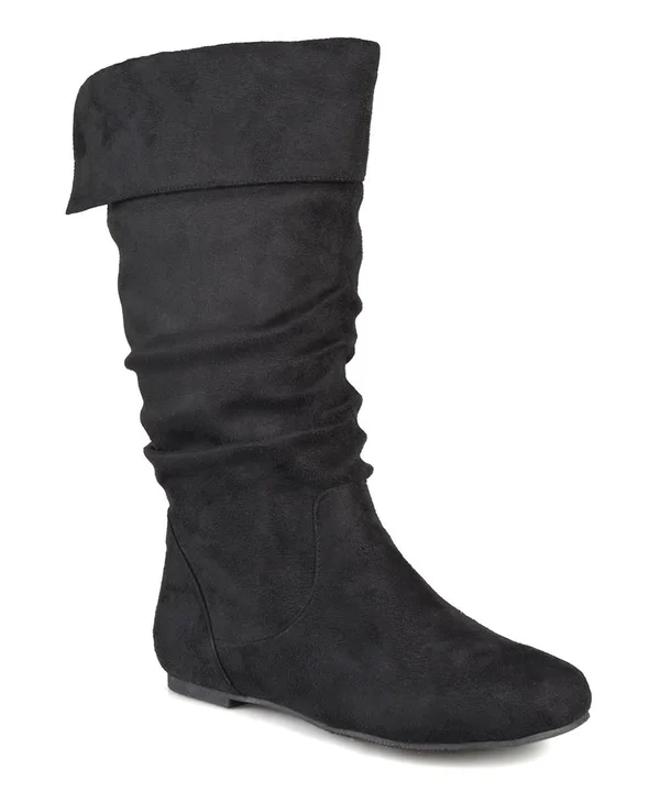 Women's Journee Collection Womens Wide Calf Slouch MicroSuede Boots 9 Black