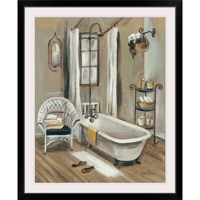 &French Bath II& by Silvia Vassileva Painting Print Ophelia & Co. Size: 38x22 H x 32x22 W x 1x22 D - Format: Black Framed