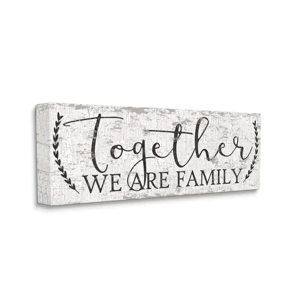 Stupell Industries Country Distressed Together We Are A Family Quote Canvas Wall Art Design by Dee Dee, 20 inch x 48 inch