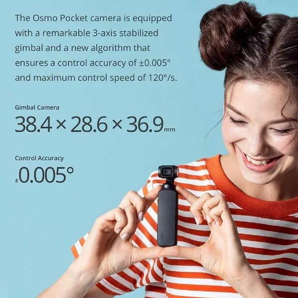 DJI Osmo Pocket Gimbal 3-Axis Stabilized Handheld Camera with 128GB SD Card Supports 4K Video