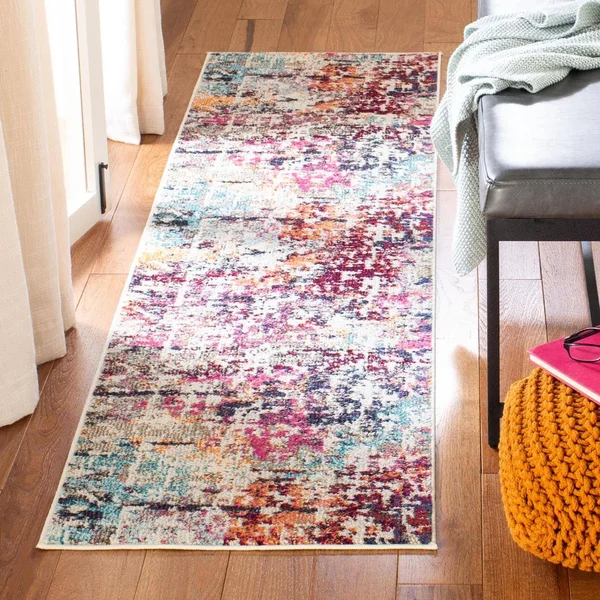 Safavieh Madison MAD458C 5&3x22 x 7&6x22 Red - Light Blue Area Rug