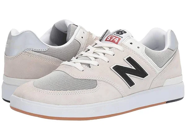 New Balance Numeric AM574 White/Black - Men's, Size: 6