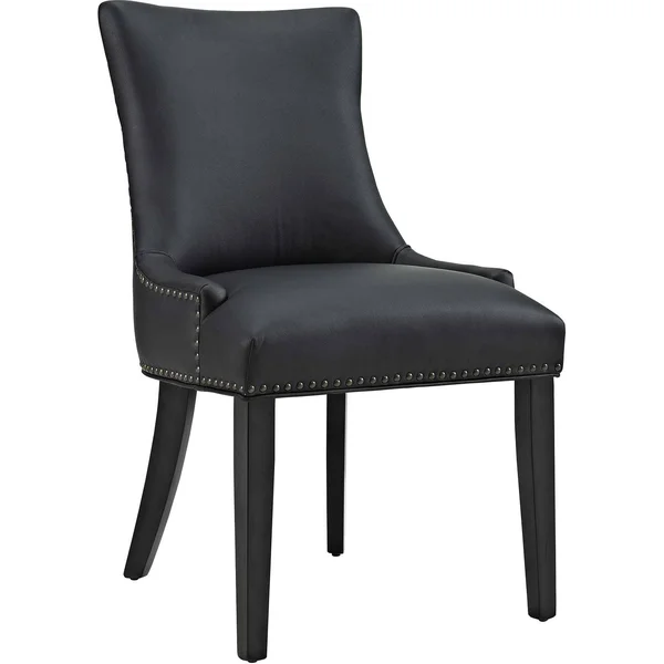 Modway Marquis Dining Chair Faux Leather Set of 2 - Black