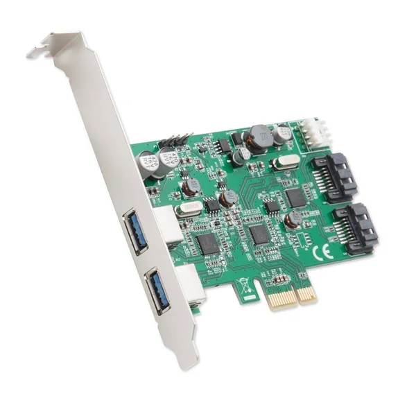 Syba, SD-PEX50063, 2-Port USB 3.0 and 2 Port SATA III PCIe 2.0 Card
