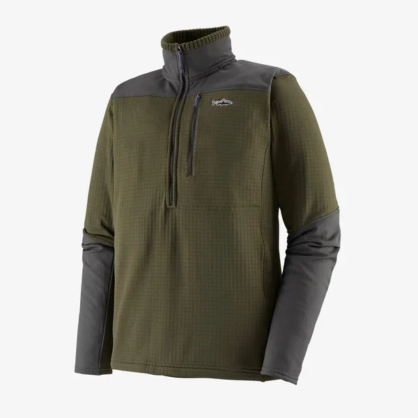 Patagonia Long-Sleeved R1 Fitz Roy 1/4-Zip - Men's S Basin Green