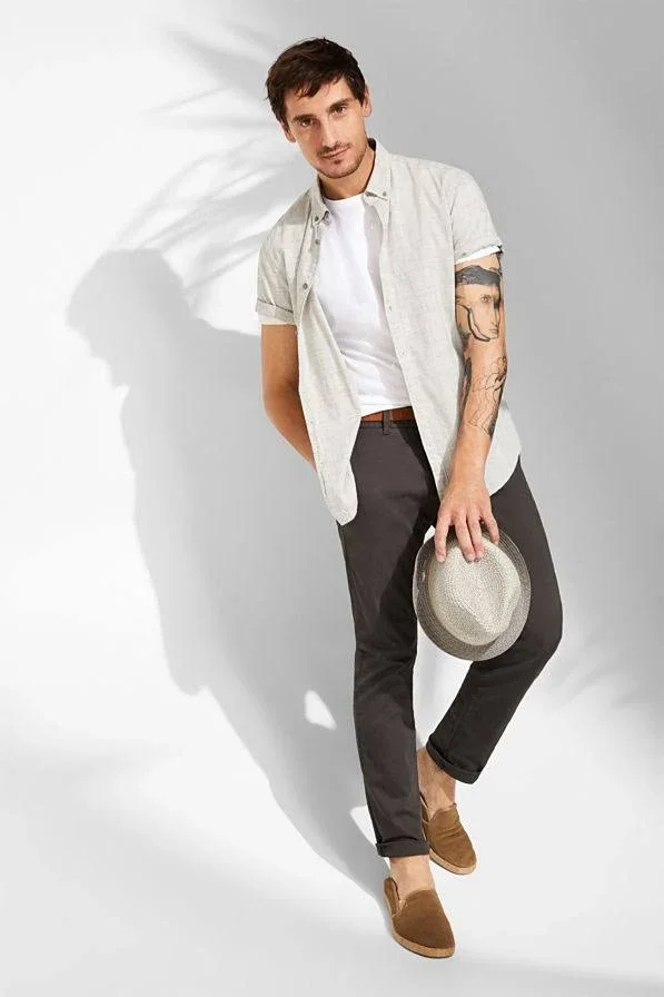 Esprit Organic Cotton Slim Stretch Chinos by Esprit - Grey