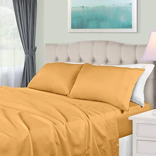 Impressions Arlington Egyptian Cotton Solid Sheet Set, Split King, Maple Sugar