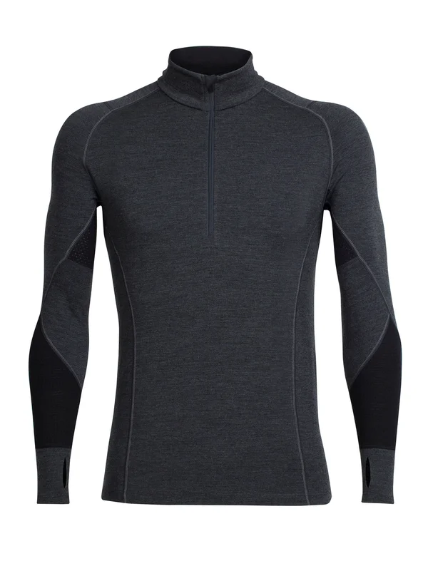 Icebreaker Men's Winter Zone LS Half Zip - Medium - Jet Heather, Black, Lunar