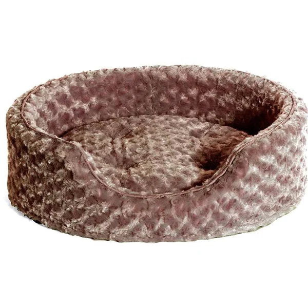 FurHaven Ultra Plush Oval Pet Bed - Jumbo - Chocolate