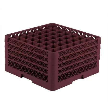 Traex Full Size Burgundy 49 Compartment Rack w/ 3 Extenders & Open Extender - Vollrath TR9EEEA-21