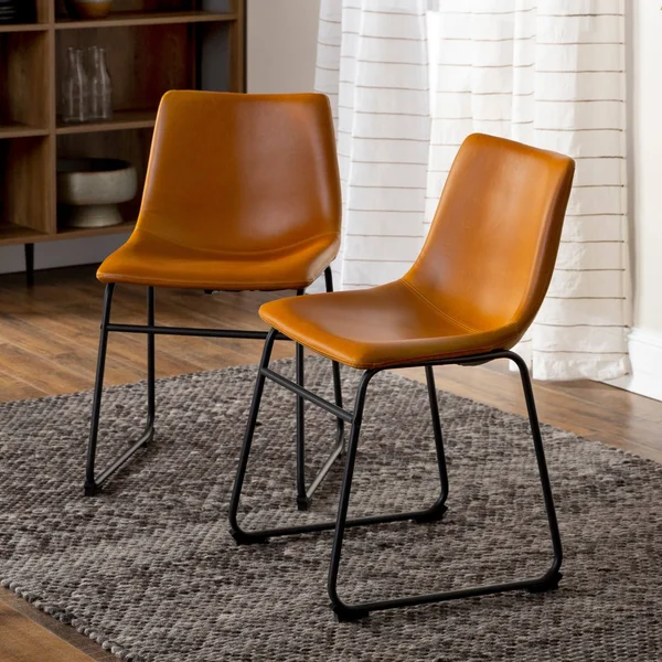 Carbon Loft Prusiner Faux Leather Dining Chair (Set of 2) Black