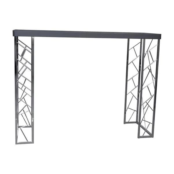 Furniture of America Stefano Metal Console Table in Black and Chrome