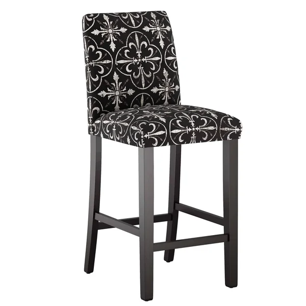 Skyline Furniture Custom Bar Stool with Buttons in Prints Brown