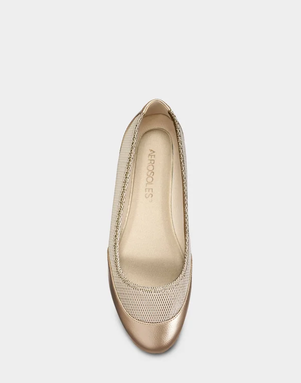 Women's Aerosoles Get Smart Ballet Flat, Size: 5.5, Gold