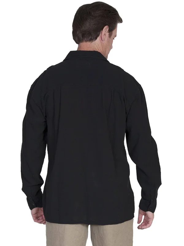 Scully Black Men's Lace Up Front Shirt