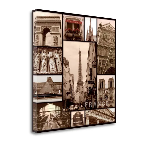 Tangletown Fine Art France by Sage Singleton - Fine Art Giclee Print on Gallery Wrap Canvas, 35x35x22