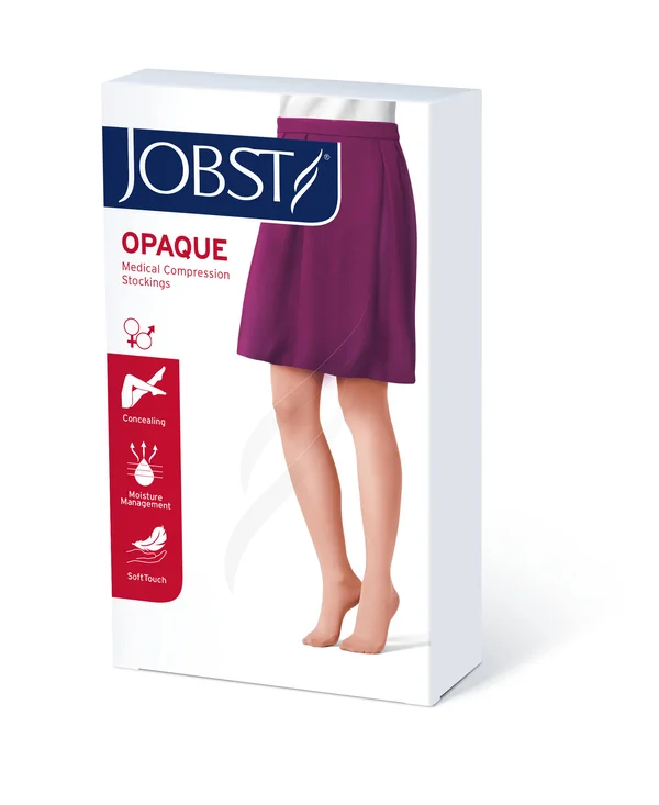 Jobst Opaque Knee High 20-30 mmHg Compression Stockings - Open Toe, X-Large, Natural