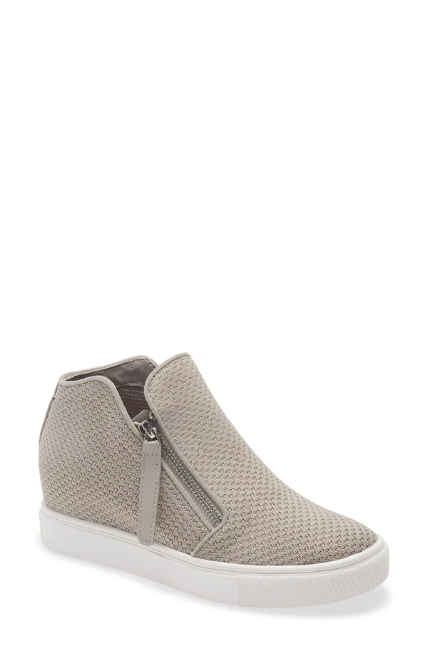 Steve Madden Women's Click Wedge Sneaker Taupe 8