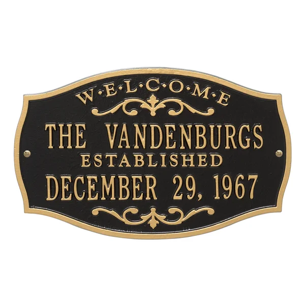 Brookfield Welcome Anniversary Personalized Plaque - Black Gold